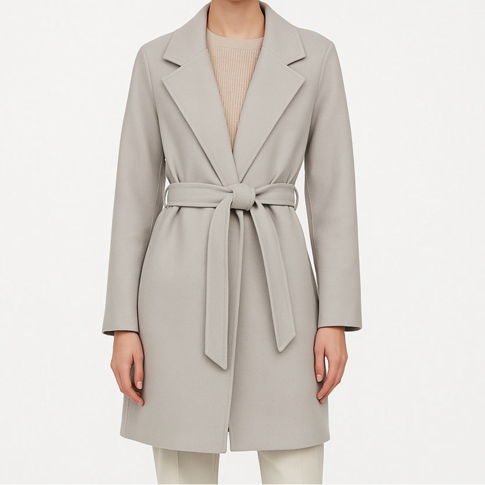 H&M Soft Dove Gray Women's Lightweight Wrap Coat sz 2 XS